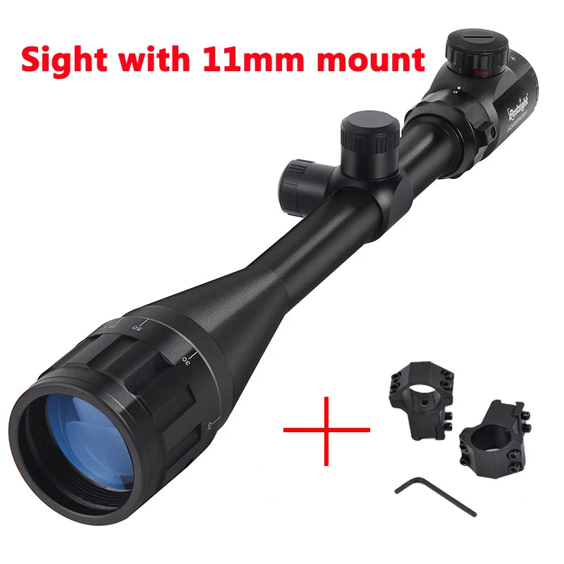 6-24x50 AO Rifle Scope Hunting Long-Range Scope Illuminated Red/Green Reticle Tactical Optical Sight for Rifle