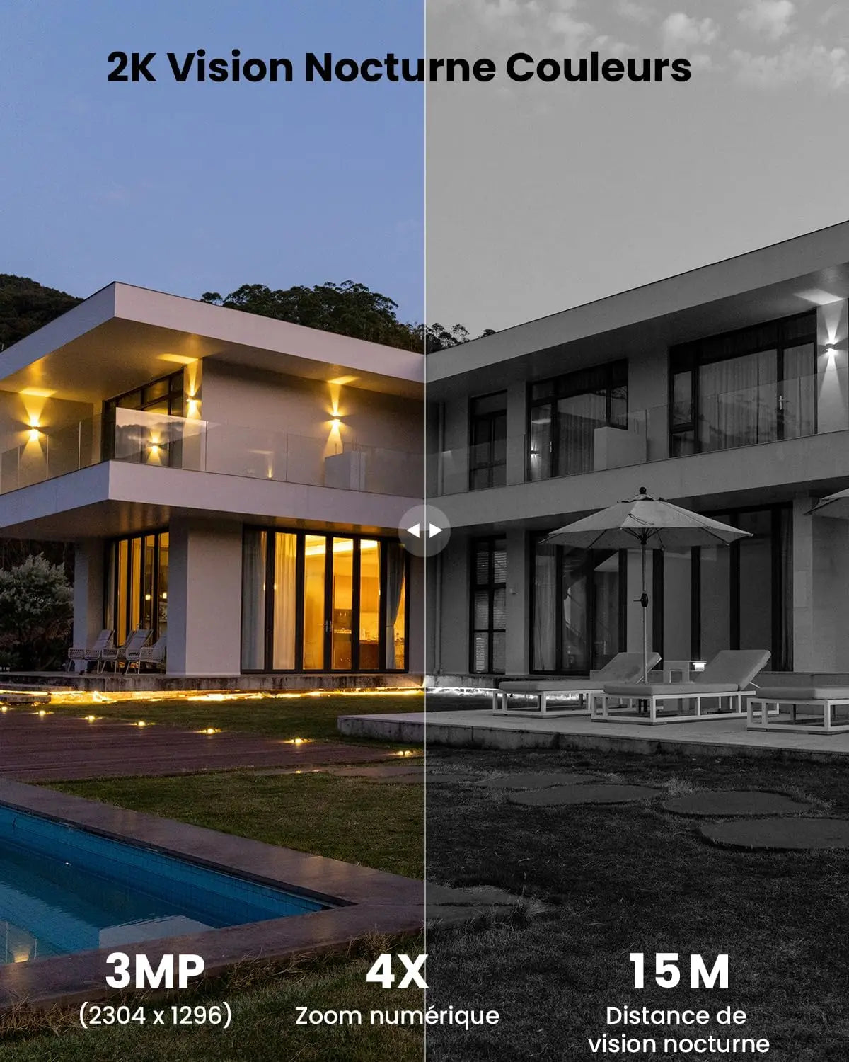 ieGeek 2K 3MP 360° PTZ HD Outdoor Solar Surveillance Camera, Outdoor Battery with PIR Motion Sensor, Colour Night Vision