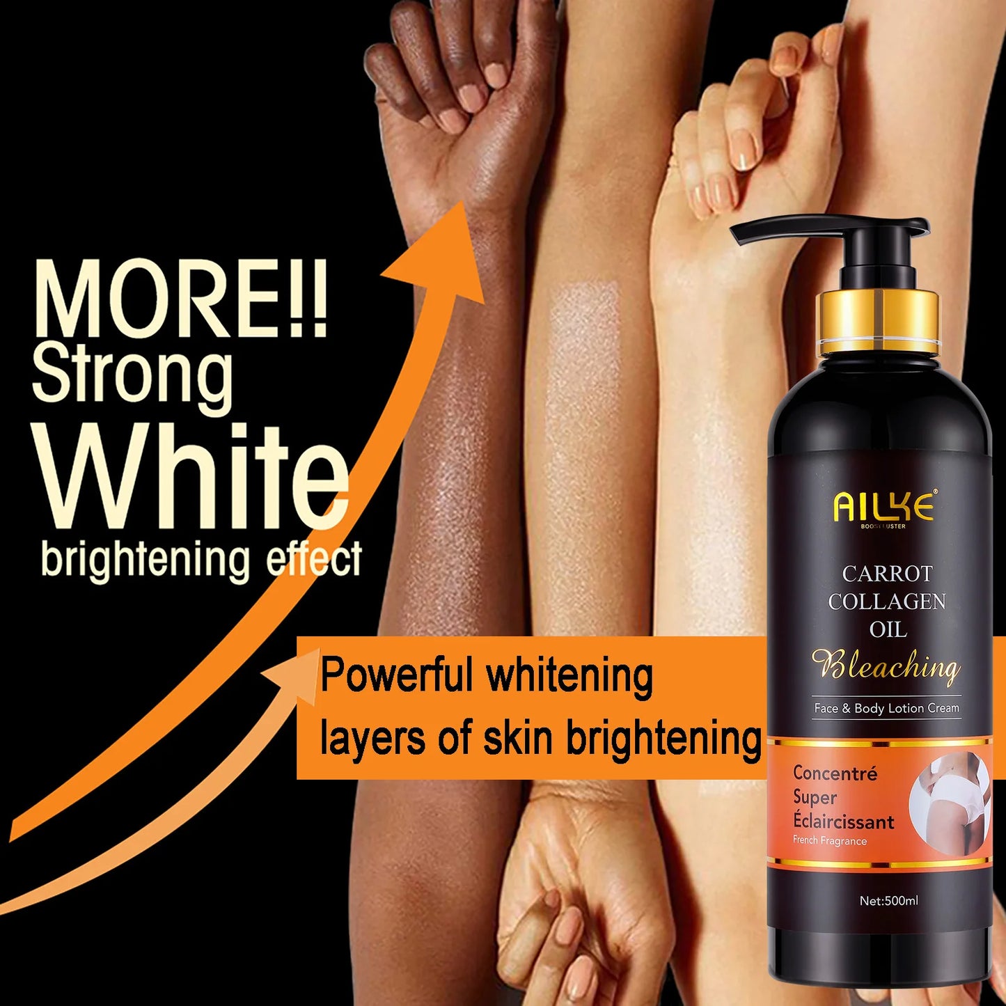 AILKE Whitening And Moisturizing Body Lotion, Hydrating, Reduce Black Spots, Even Skin Tone, Suitable All Skin Types Cream