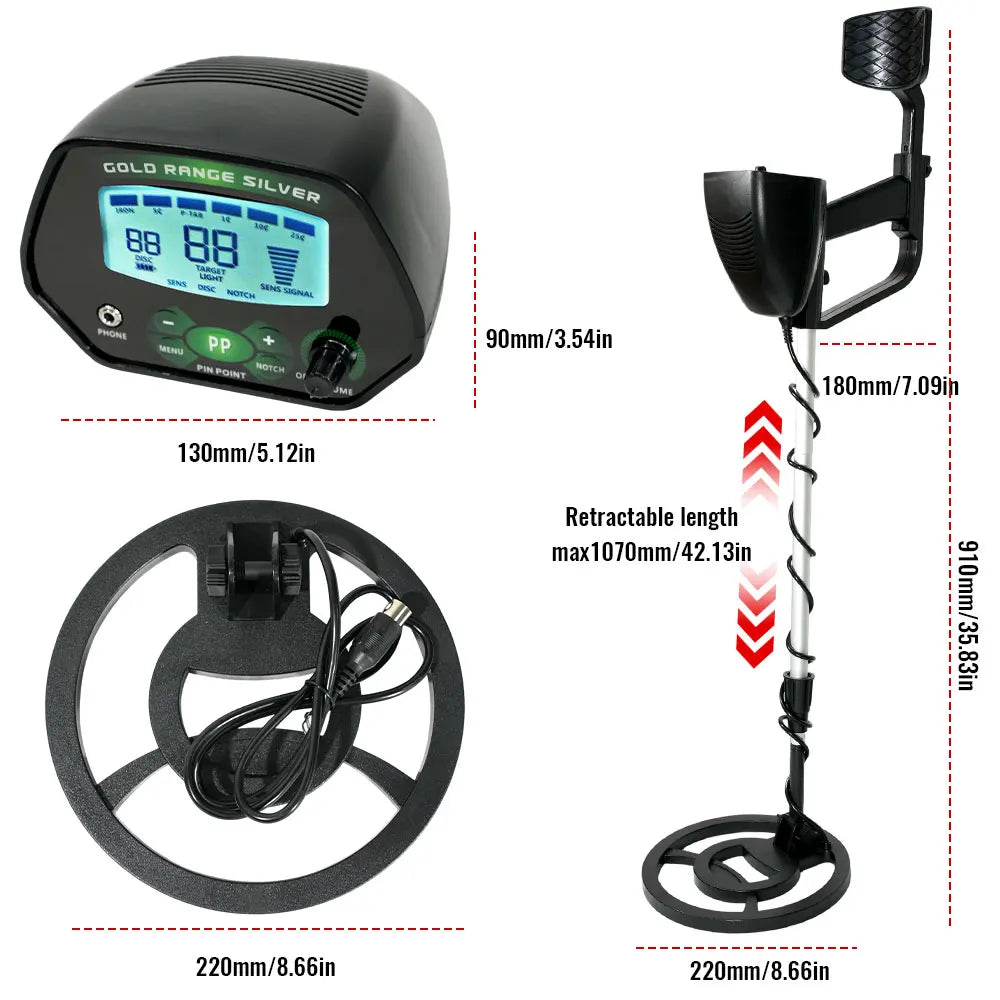 Liquid crystal metal detector. MD-4090 high-precision underground treasure detection. A metal detector with memory function