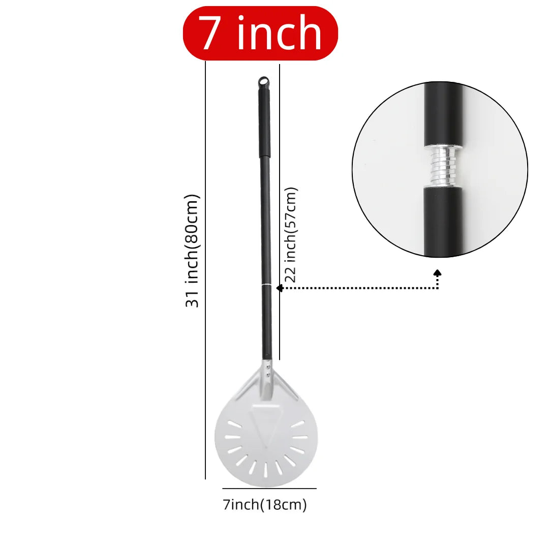 12 13 14 &7 Inch Pizza Peel Long Handle Turning Paddle Aluminum Pizza Turner Baking Tool Perforated Kitchen Accessories