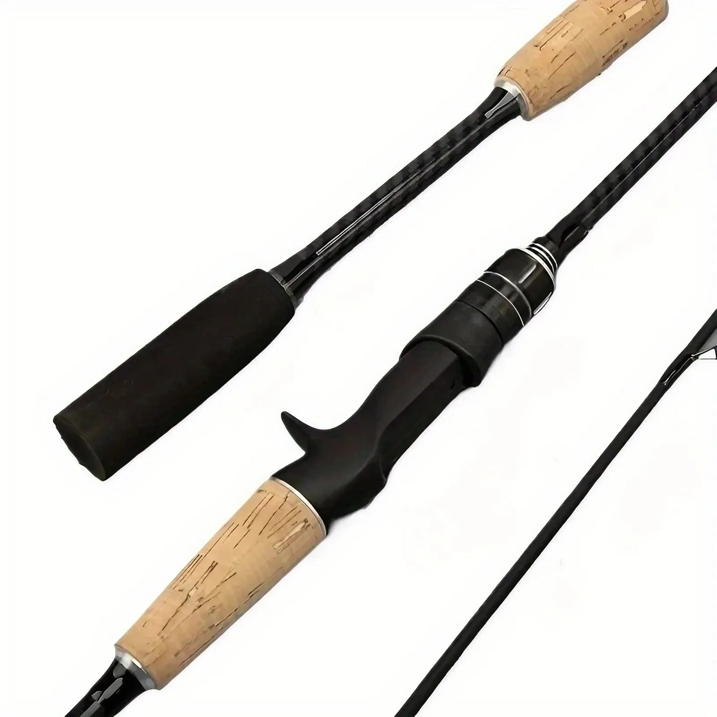 [2-Section Carbon Fiber Rod] Ultra-Lightweight 2-Section Carbon Fiber Fly Fishing Rod | 70.86 Inch, Wooden Handle