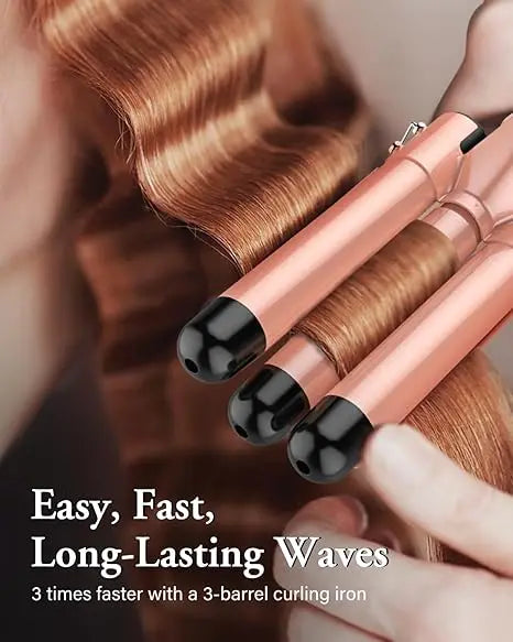 BESTOPE PRO Waver Curling Iron Wand,  5 in 1 Curling Wand Set with 3 Barrel Hair Crimper for Women, Fast Heating Hair Wand Curle