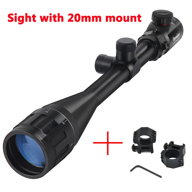 6-24x50 AO Rifle Scope Hunting Long-Range Scope Illuminated Red/Green Reticle Tactical Optical Sight for Rifle