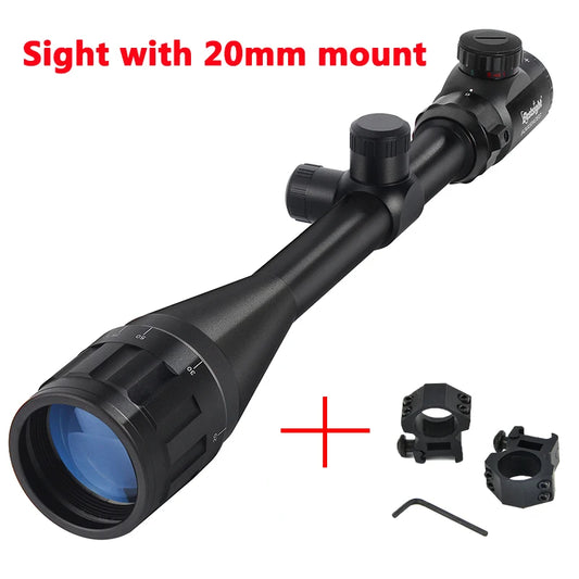 6-24x50 AO Rifle Scope Hunting Long-Range Scope Illuminated Red/Green Reticle Tactical Optical Sight for Rifle