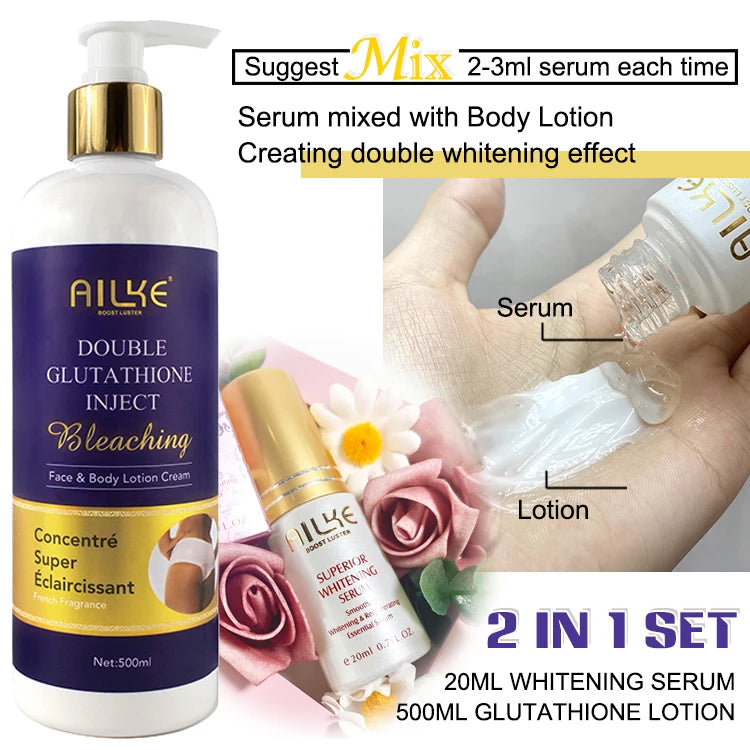 AILKE Whitening And Moisturizing Body Lotion, Hydrating, Reduce Black Spots, Even Skin Tone, Suitable All Skin Types Cream