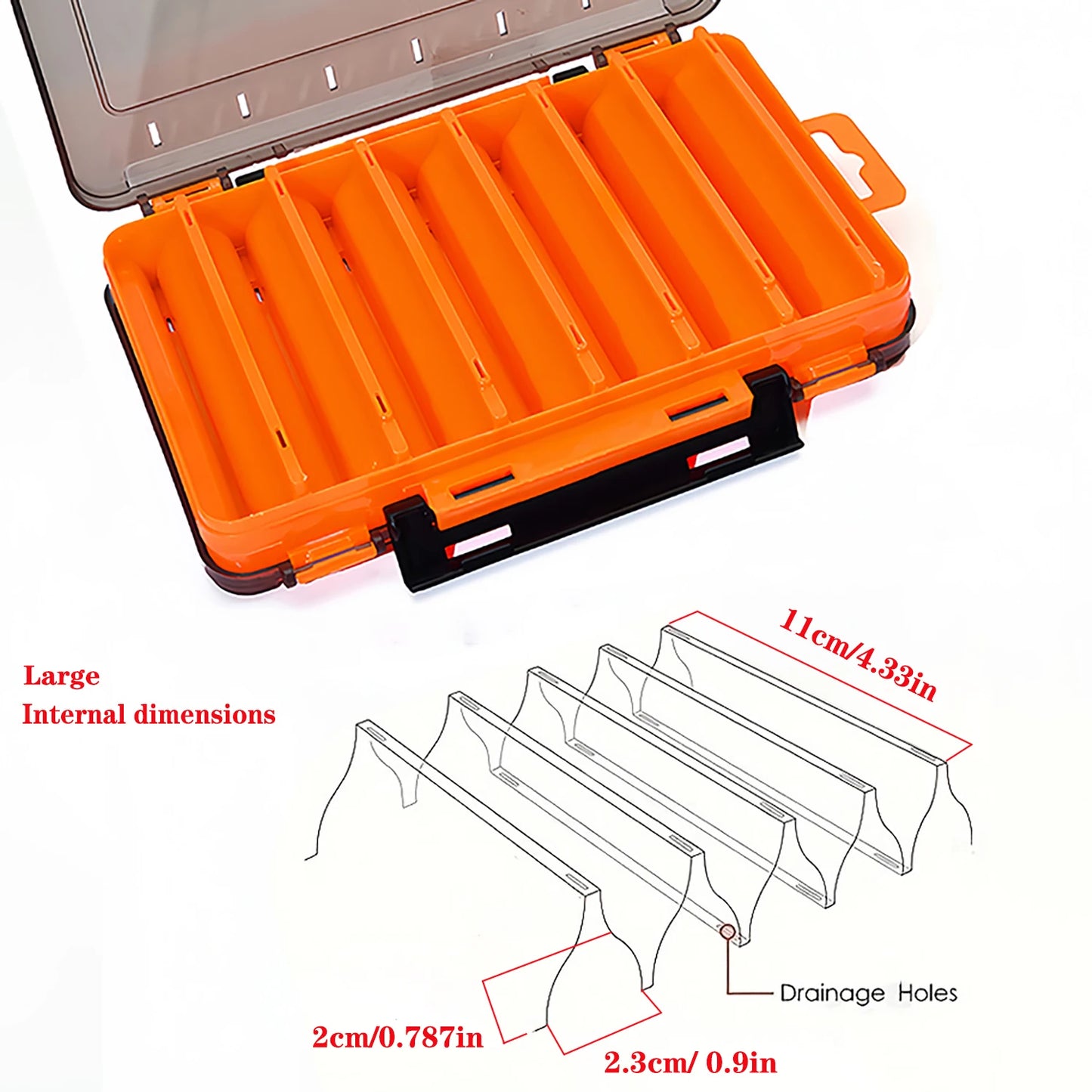Sided FishingTackle Box 12-14 Cells Bait Lure Hook Storage Box Fishing Tool Accessories Storage Box Carp For Fishing Wobblers