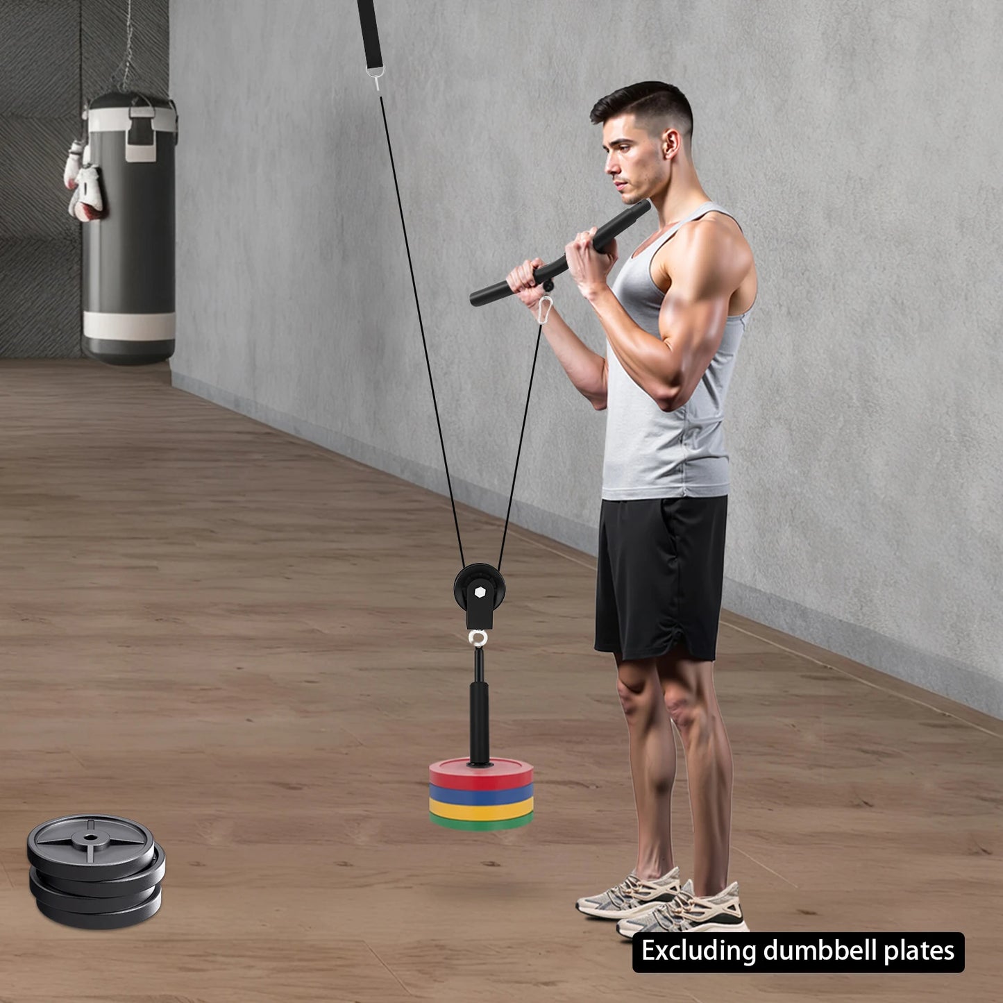Pulley System Gym Modern Cable Weight Pulley System Unisex-adult Manual Cable Lat Pull Fitness