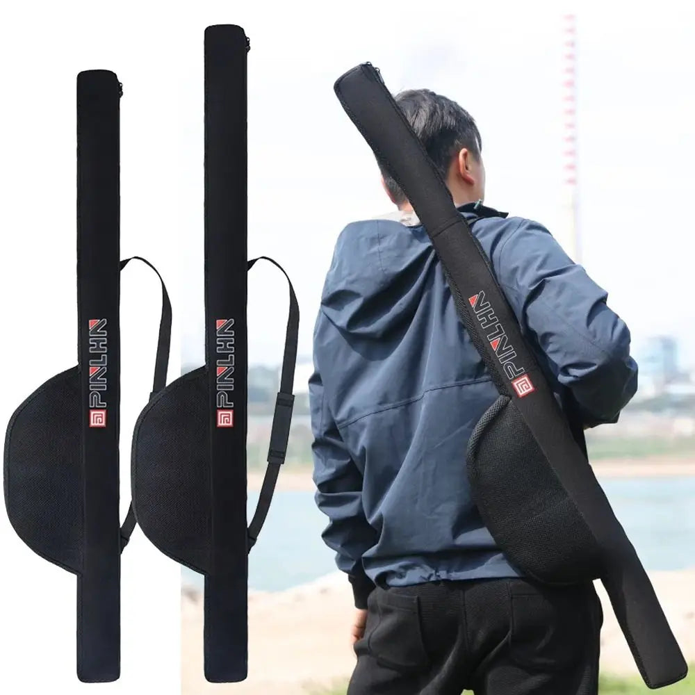 New Portable Fishing Rod Bag With Shoulder Strap 118/128cm Fishing Pole Reel Bag Folding Fishing Pole Case