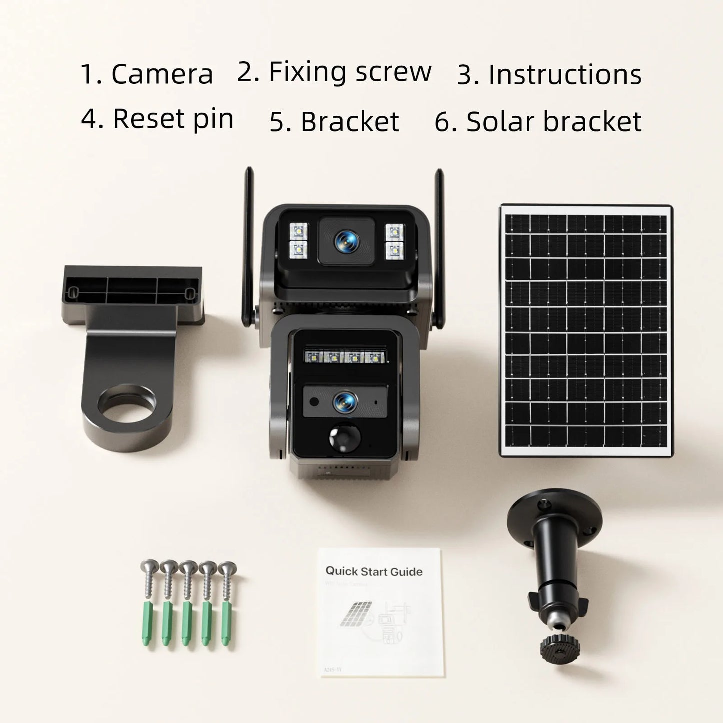 Dual Lens Solar Camera WIFI Security Outdoor Surveillance Camera Solar Panel with Battery CCTV security PZT IP cameras