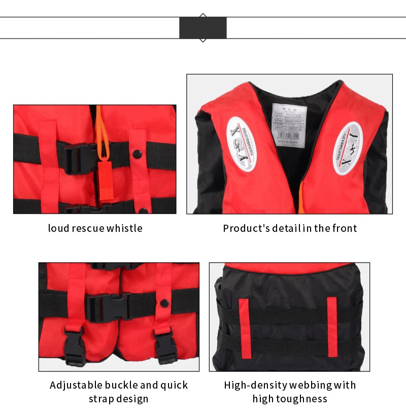 Life Jacket for Adults Children, Water Sports Safety Men Women Life Vests for Water skiing Rafting Surfing Kayaking Lifeguard