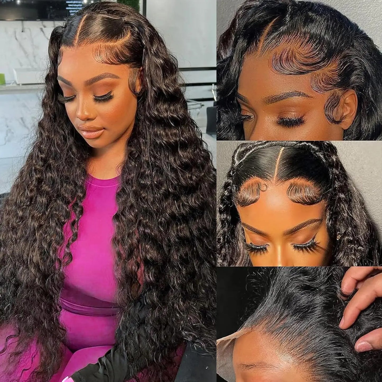 230 Density Frontal Lace Wigs Human Hair Curly Wigs For women Deep Wave 13x6 Hd Lace Frontal Wig 13x4 Water Wave Lace Front Wig