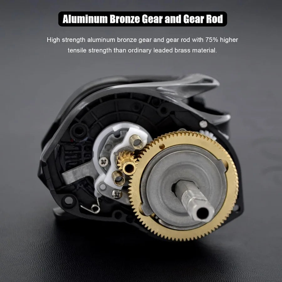 Carbon 300 Baitcasting Fishing Reel High Line Capacity Baitcaster Reels 6.3:1 Gear Ratio 10+1 Stainless Steel Ball Bearings 10