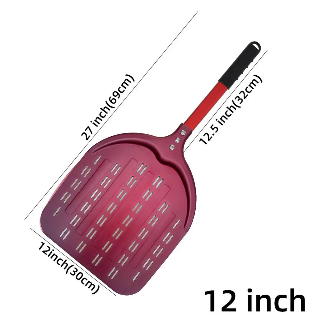 12 13 14 &7 Inch Pizza Peel Long Handle Turning Paddle Aluminum Pizza Turner Baking Tool Perforated  Kitchen Accessories