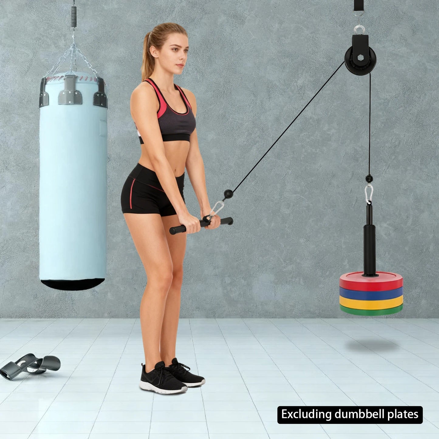 Pulley System Gym Modern Cable Weight Pulley System Unisex-adult Manual Cable Lat Pull Fitness