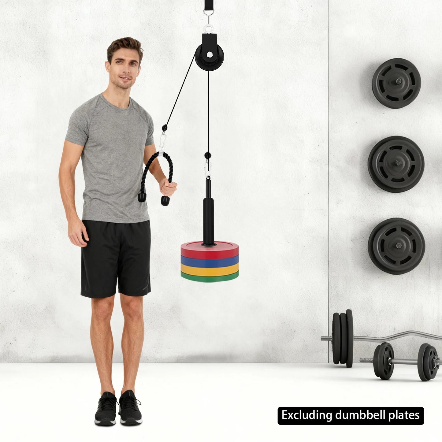 Pulley System Gym Modern Cable Weight Pulley System Unisex-adult Manual Cable Lat Pull Fitness