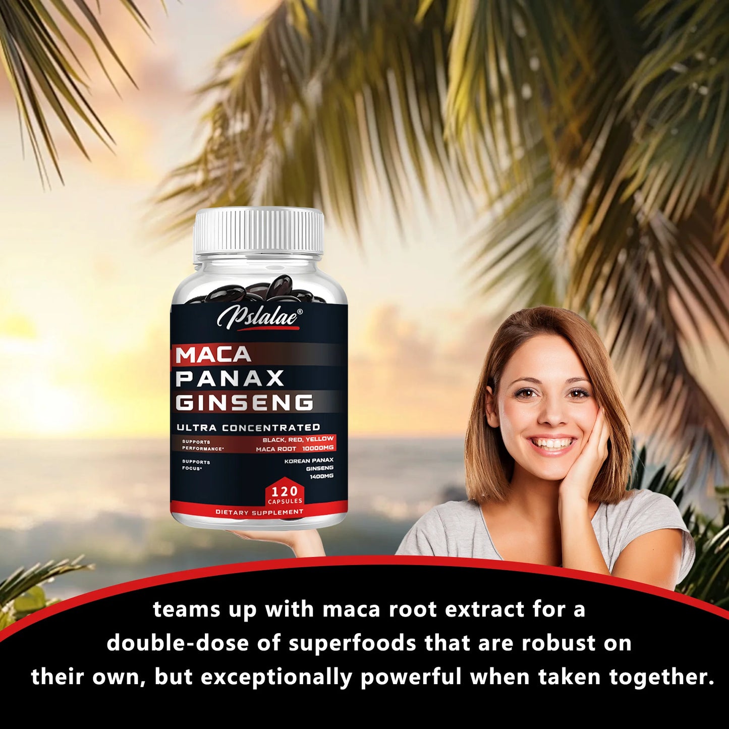 Maca Ginseng Capsules - Support Natural Men's Health and Promote Energy, Endurance and Performance - 120 Capsules