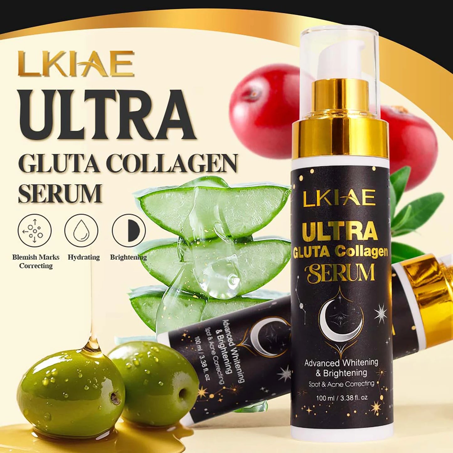 AILKE Lightening Face Cream, Whitening, Firming, Reduce Melanin, Pigmentation, With Sodium Hyaluronate, Clean Skin Facial Cream