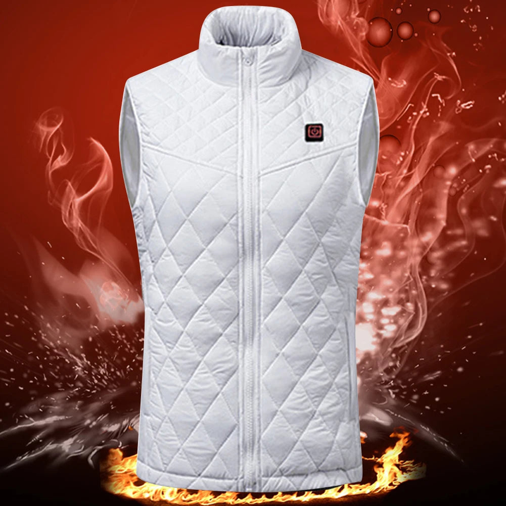 Women Electric Heating Vest Rechargable Heating Thermal Vest 3 Heating Levels 9 Zone Heating for Sports Hunting Hiking