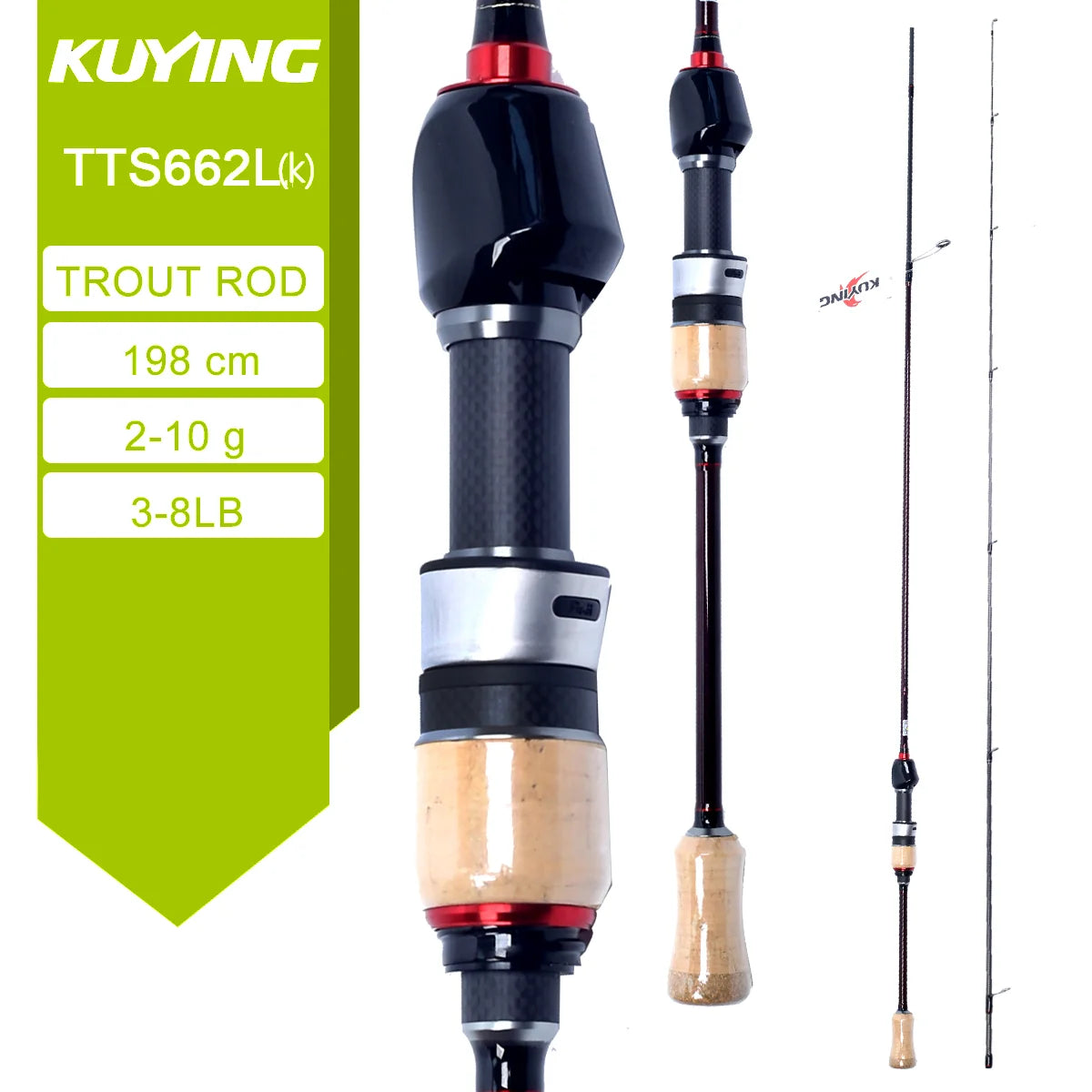 Deliver from USA KUYING TETON TTC662L TTC632UL TTS662L TTC602LS TTS602LS Fishing Lure Rod Casting Spinning River Stream Carbon