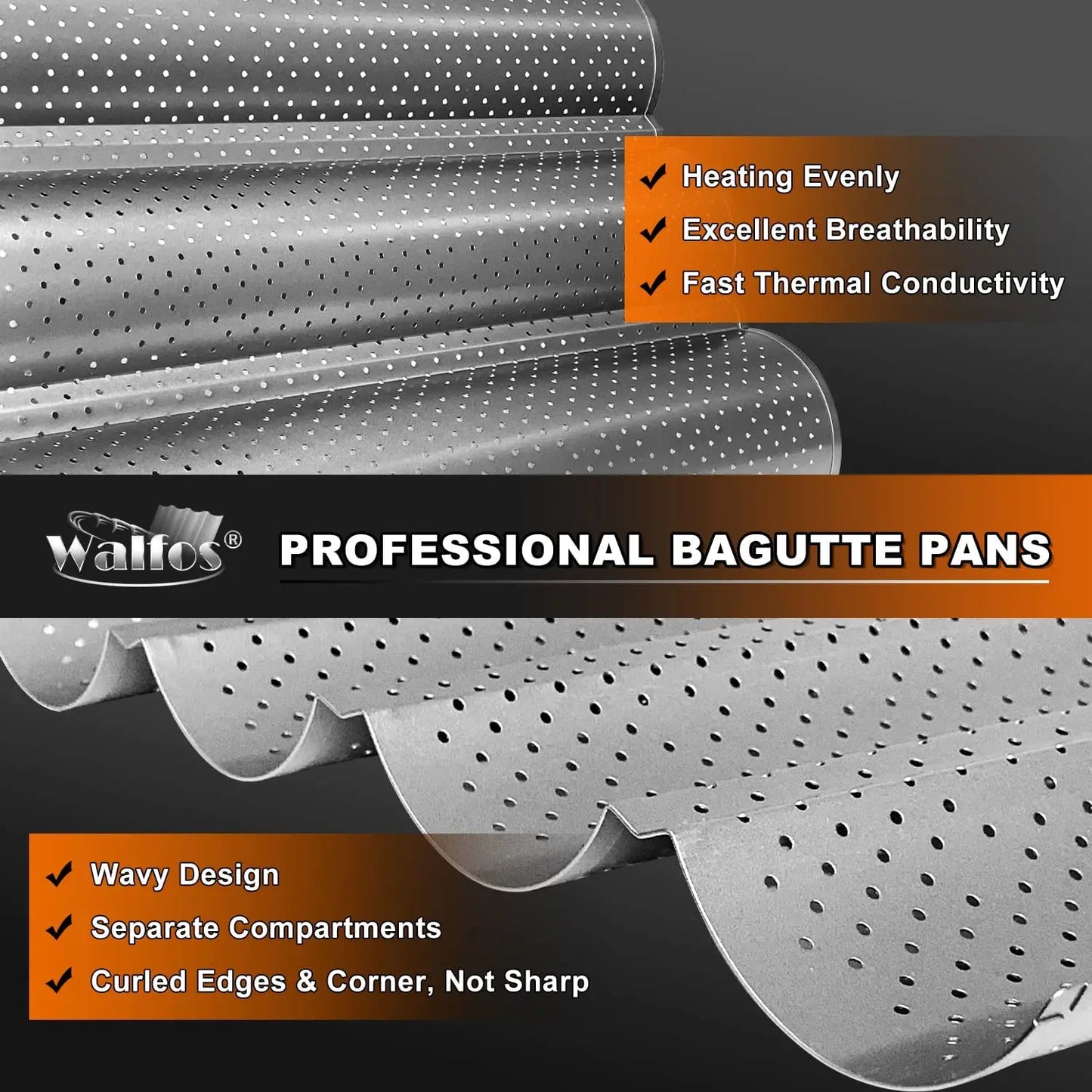 Baguette Pan French Bread Baking Mould Bakeware Groove Waves Mold Cake Oven Pastry Tray Dishes Cooking Accessories Toaster Tool