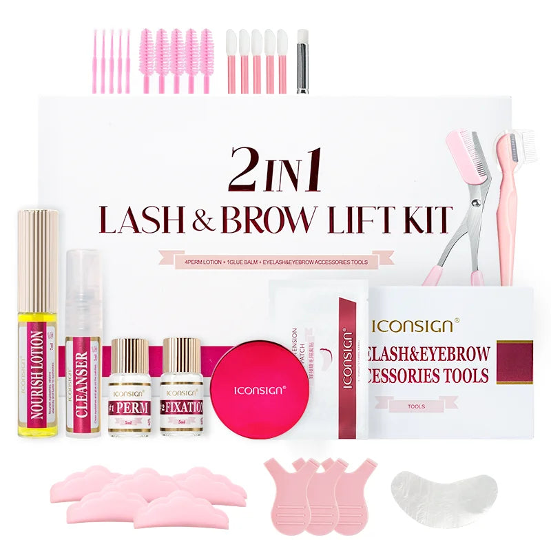 Dropshipping 2IN1  Eyelash Lifting Kit Fast Perming LASH & BROW Liftng Kit  Lasting 6-8 Weeks Mascara  Enhancer Makeup Tools