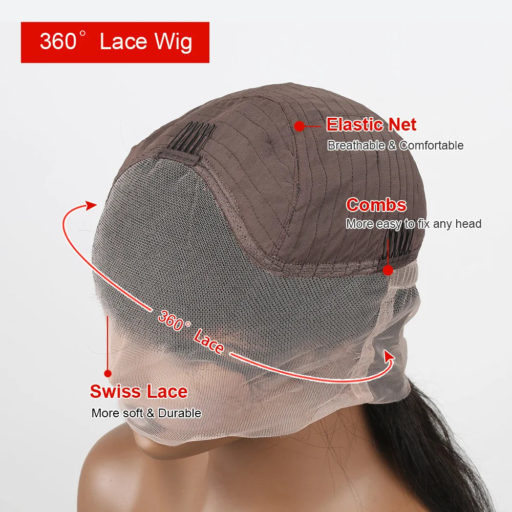 300% Density Curly Wigs HD 360 Full Lace Front Human Hair Wigs Brazilian 40 46 Inch Water Deep Wave Lace Frontal Wigs For Women