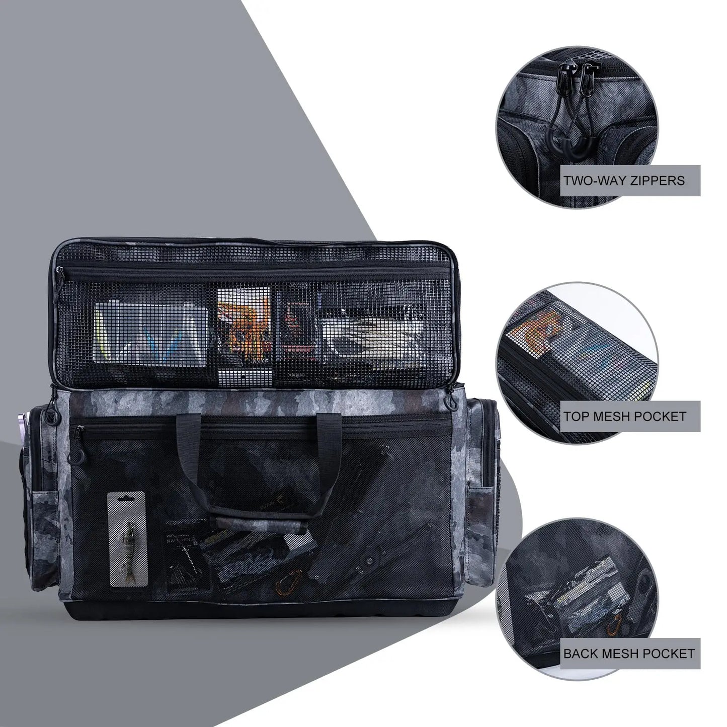 Goture Large Capacity Fishing Tackle Bag Waterproof EVA Hard Bottom Fishing Accessories Gear Storage Pack Outdoor Camping Bag