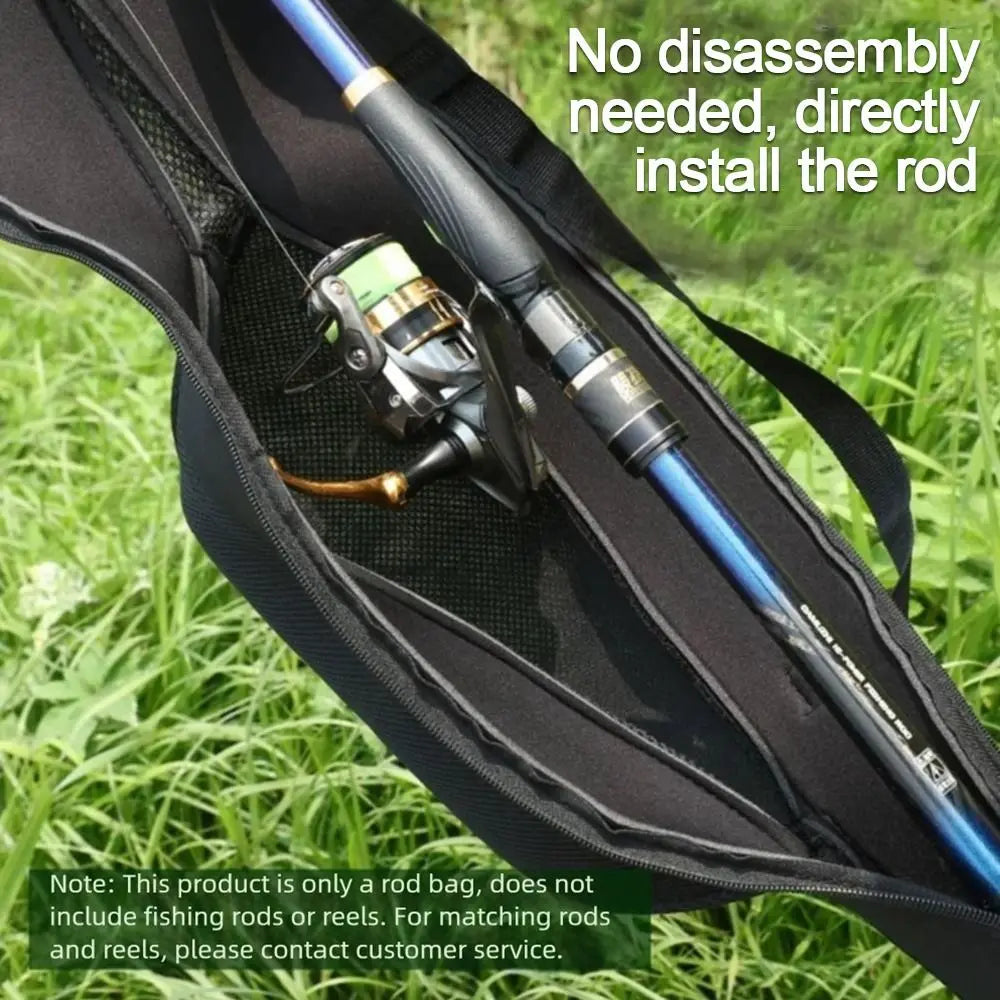 New Portable Fishing Rod Bag With Shoulder Strap 118/128cm Fishing Pole Reel Bag Folding Fishing Pole Case