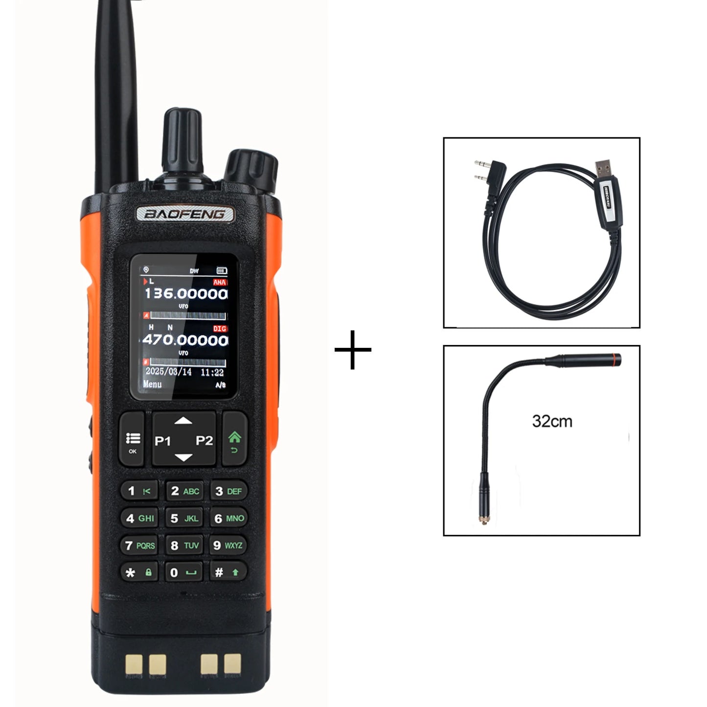 Baofeng DM-32 GPS APRS AES256 Encryption DMR Digital Analog UHF VHF Dual Band 8W Air Band FM Walkie Talkie DM-32UV