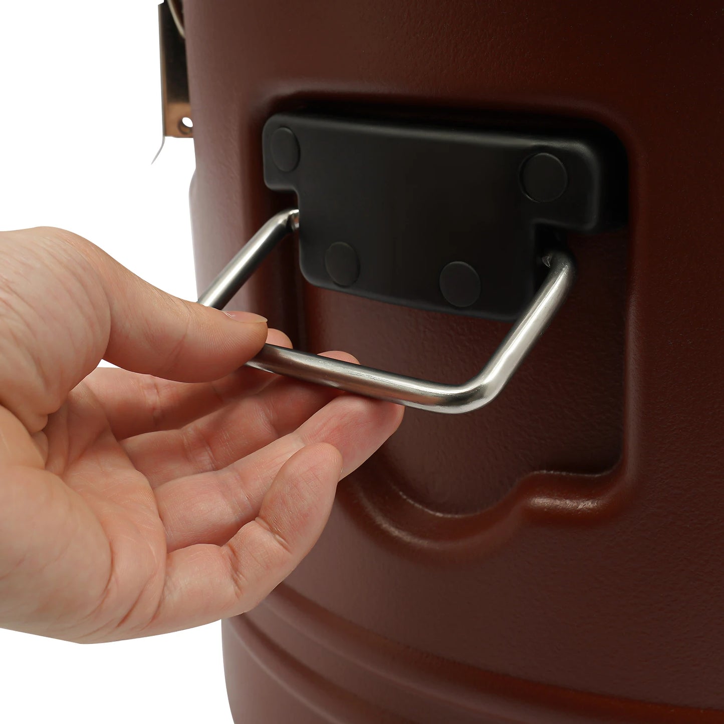 30L Food Warmer, Stainless Steel Food Cooler, Brown Insulated Food Carrier, Commercial Soup Container for Hot or Cold Food