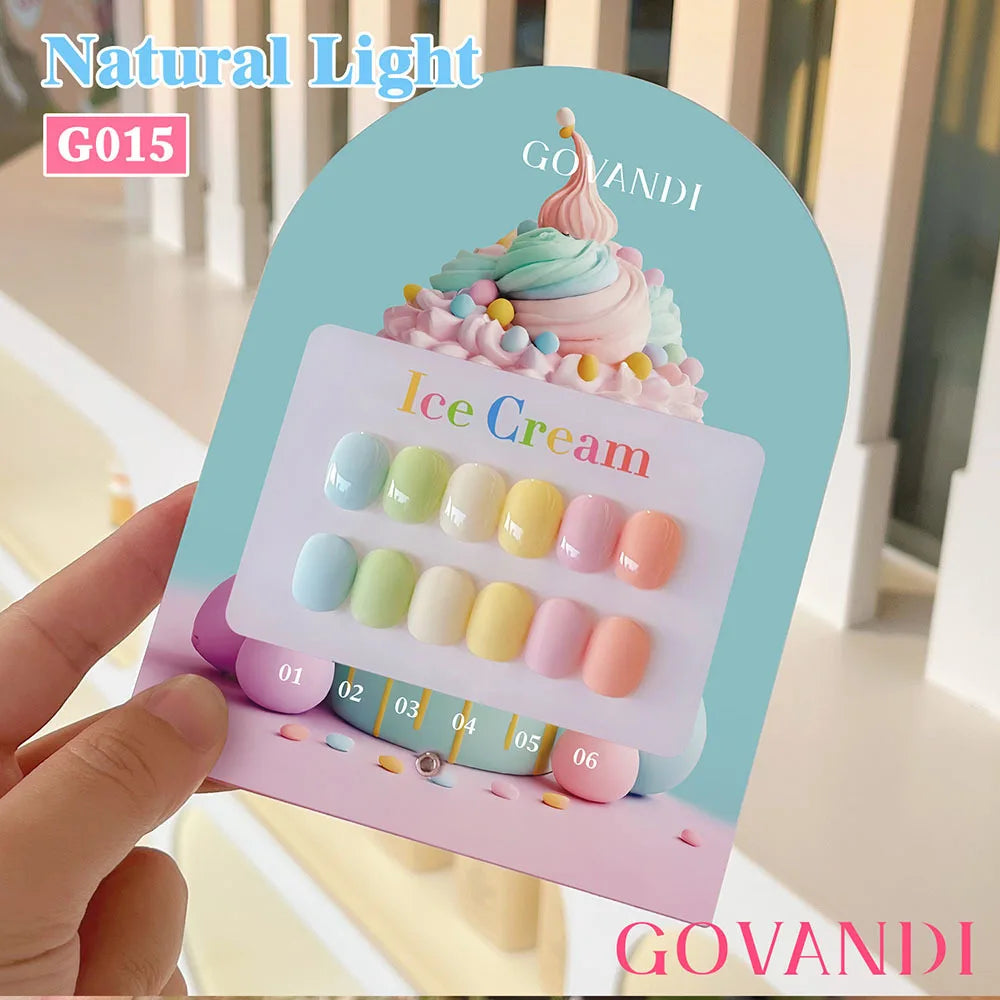 High-end Cream Milk 6pcs Gel Nail Polish Set 15ml Soak Off UV LED Gel Varnishes With Free Color Card For Nail Salon Lacquer 15ml
