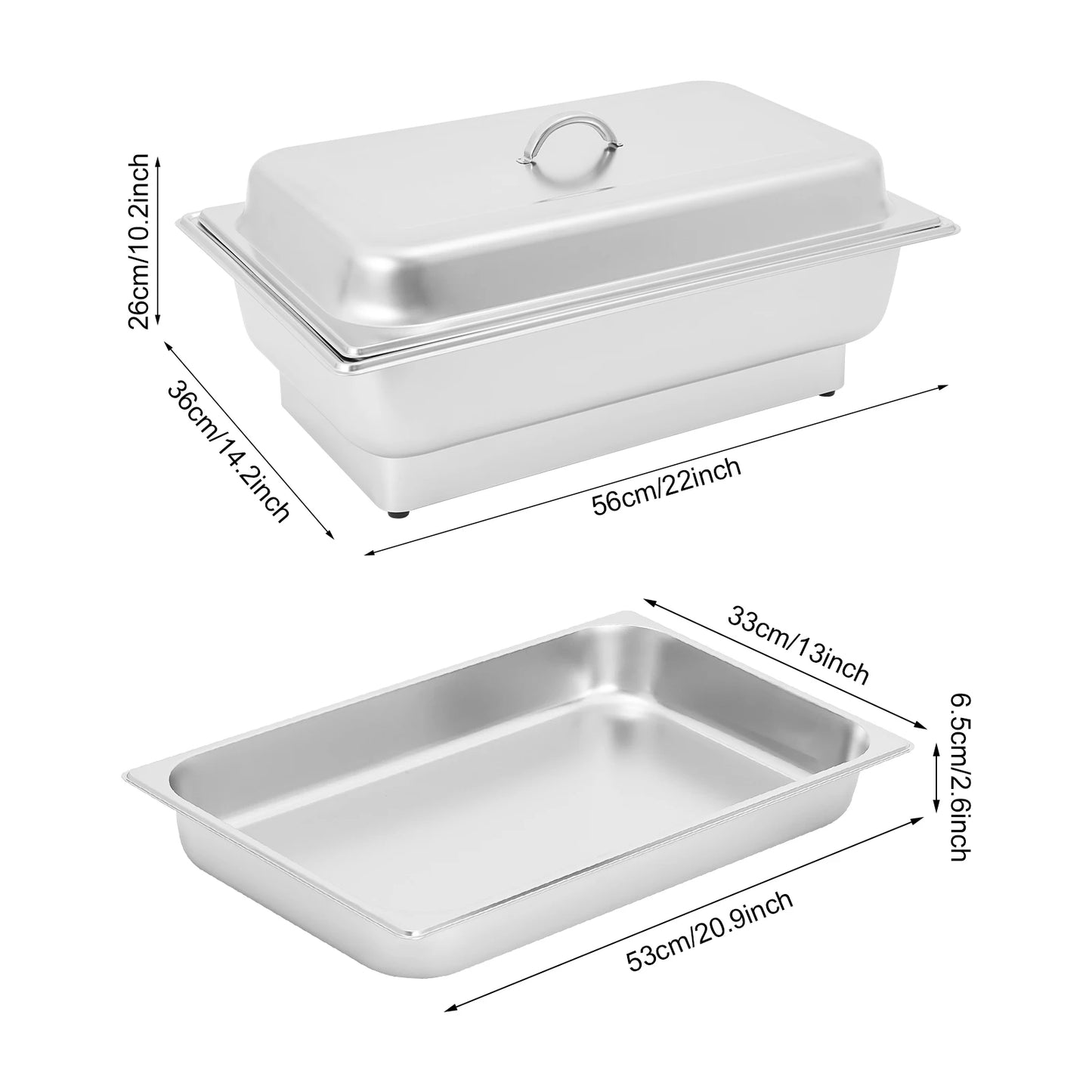 9L Electric Chafing Dish Buffet Set 1/2/3 Compartment Food Warmer with Digital Display Temperature Control for Restaurant