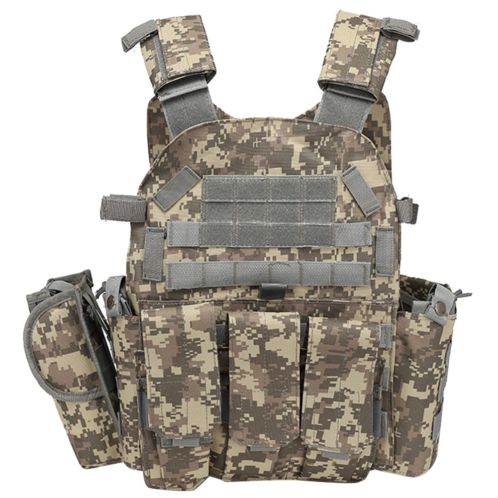 Nylon Tactical Vest Body Armor Hunting Carrier Airsoft Accessories CS Combat MOLLE Camo Military Army Vest for Outdoor Hunting