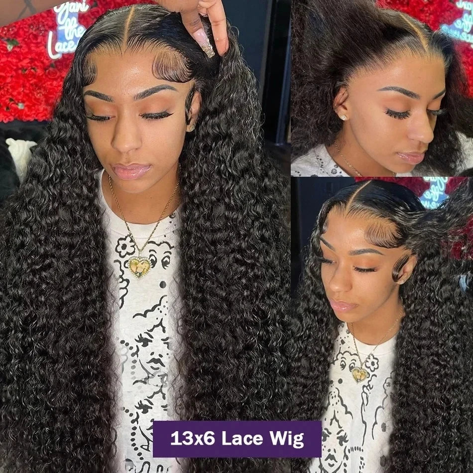 230 Density Frontal Lace Wigs Human Hair Curly Wigs For women Deep Wave 13x6 Hd Lace Frontal Wig 13x4 Water Wave Lace Front Wig