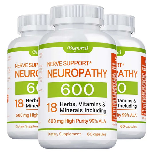 Neuropathy Support Supplement 600mg - Antioxidant, Promotes Nerve Health, Cellular Energy, Metabolism and Anti-aging, Non-GMO