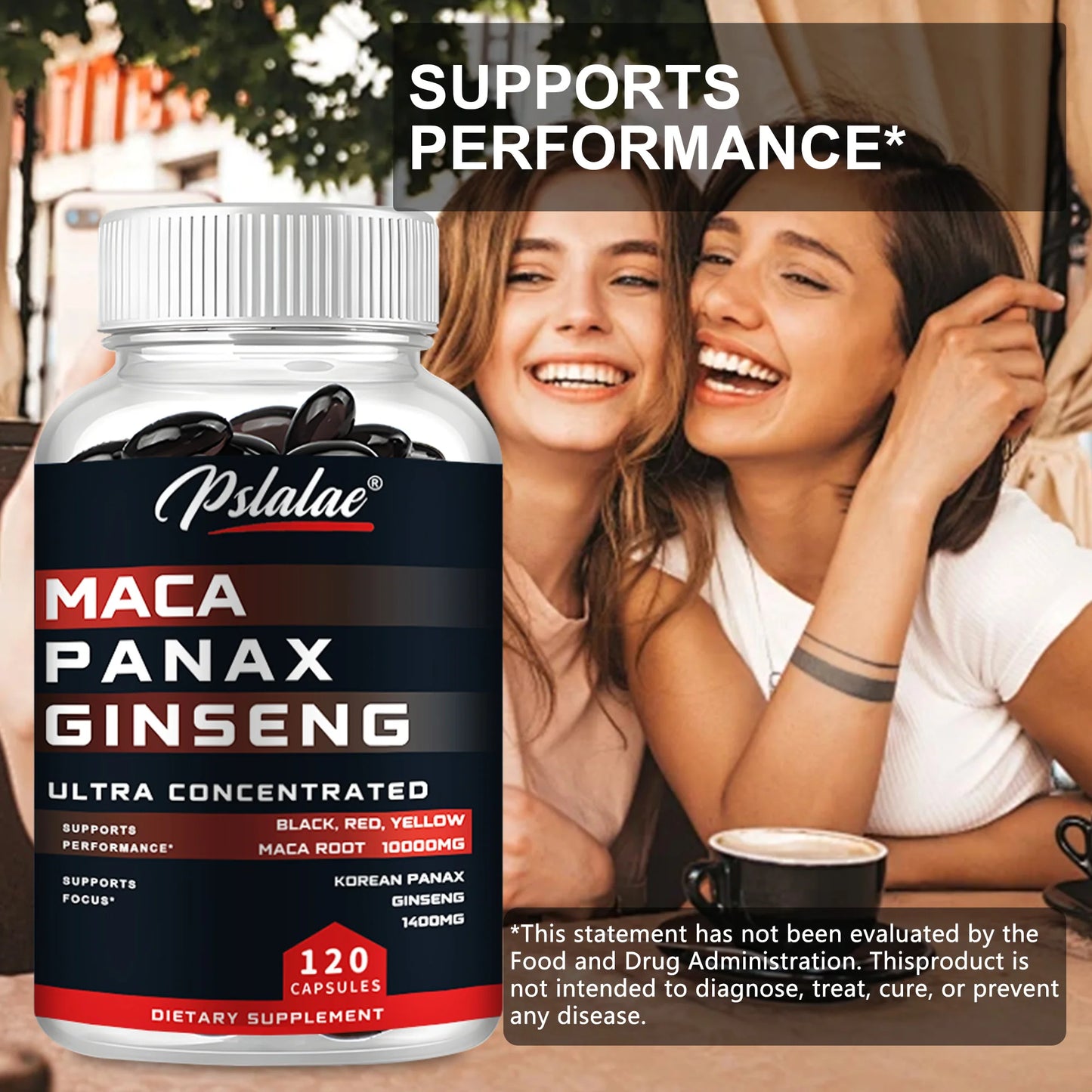 Maca Ginseng Capsules - Support Natural Men's Health and Promote Energy, Endurance and Performance - 120 Capsules