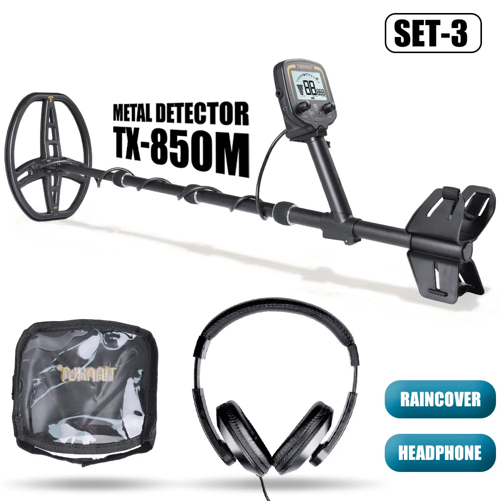 TX-850M Professional High Accuracy Metal Detector New Advanced DSP Chip Adjustable Length Larger LCD Display 11" Waterproof Coil