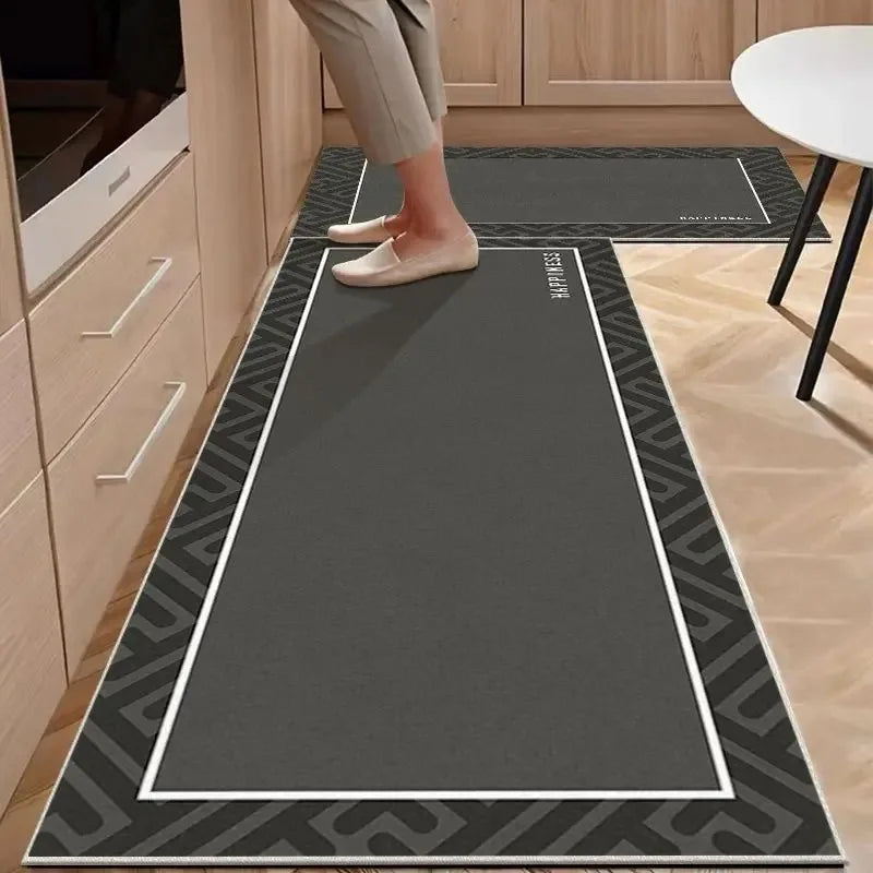 Pvc Kitchen Carpet Non-slip Oil-proof Rug Waterproof Leather Floor Mat Modern Long Strip Carpets Alfombra De Cocina 주방 미끄럼 방지 카펫