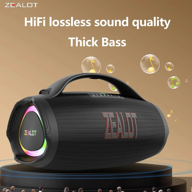 ZEALOT S98 160W Wireless Speakers, DSP Technology, RGB Light Wireless Hifi Sound quality, 36000mAh Battery, 60 Hours Playtime.