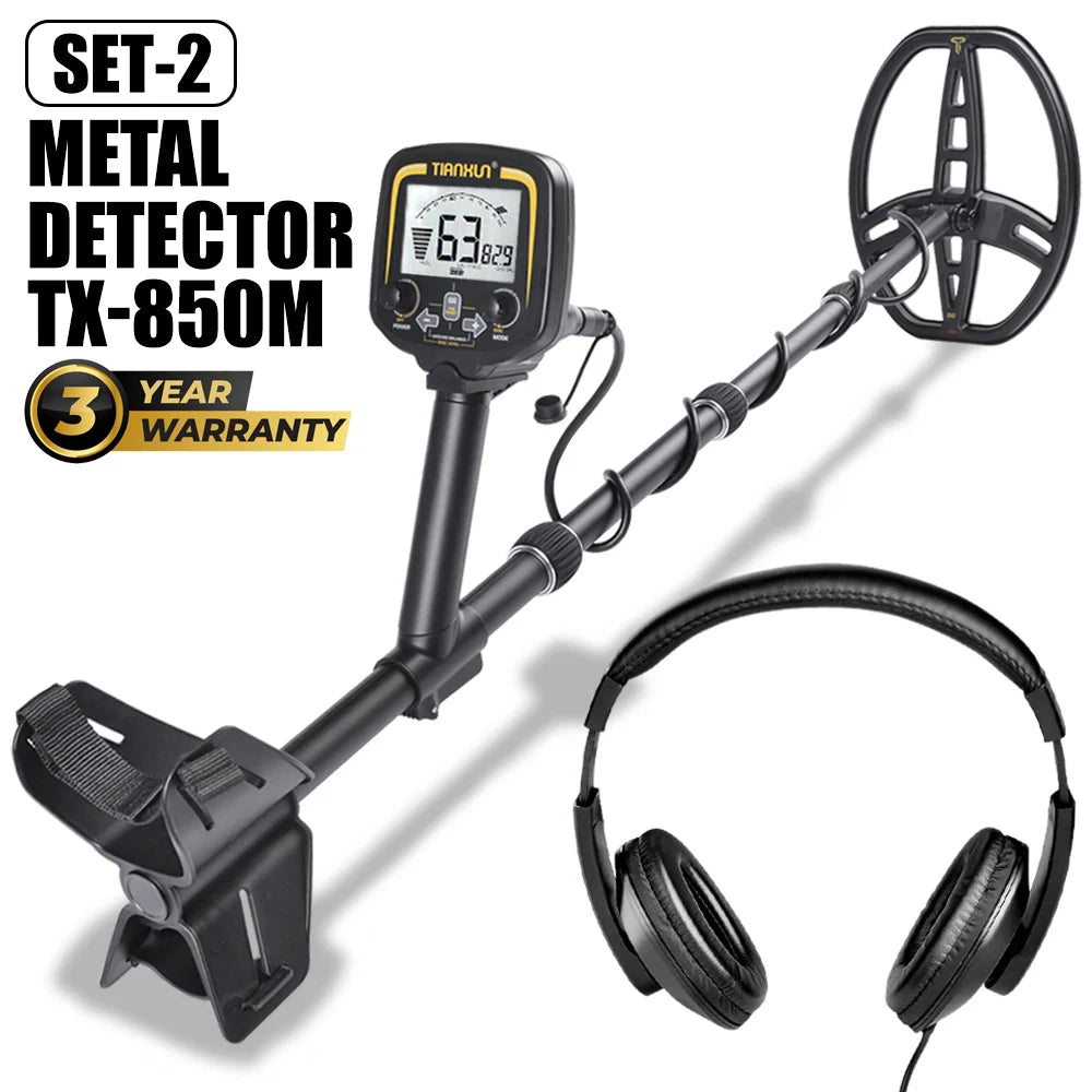 TX-850M Professional High Accuracy Metal Detector New Advanced DSP Chip Adjustable Length Larger LCD Display 11" Waterproof Coil