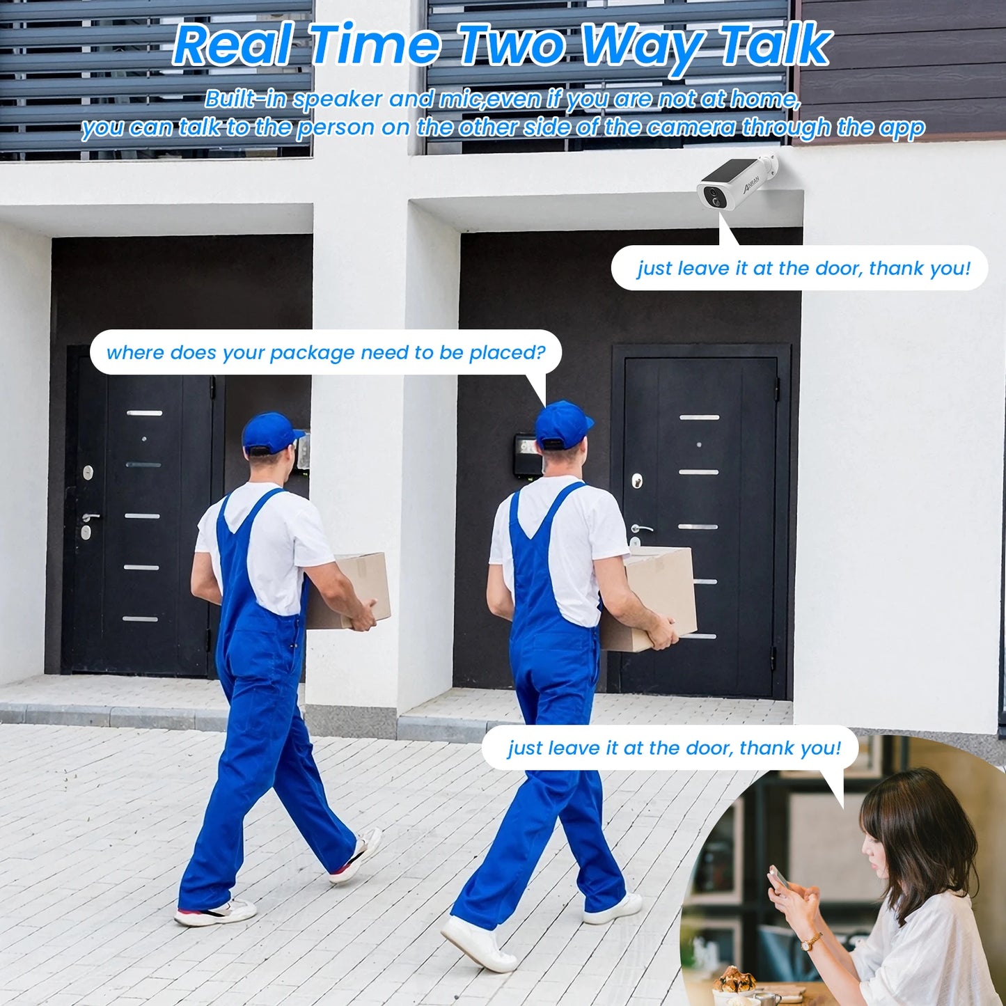 ANRAN 2/3/4 PCS Outdoor Wireless WIFI Camera 2.4G 3MP Battery Solar Security Camera Floodlight Color Night Vision Local Alarm