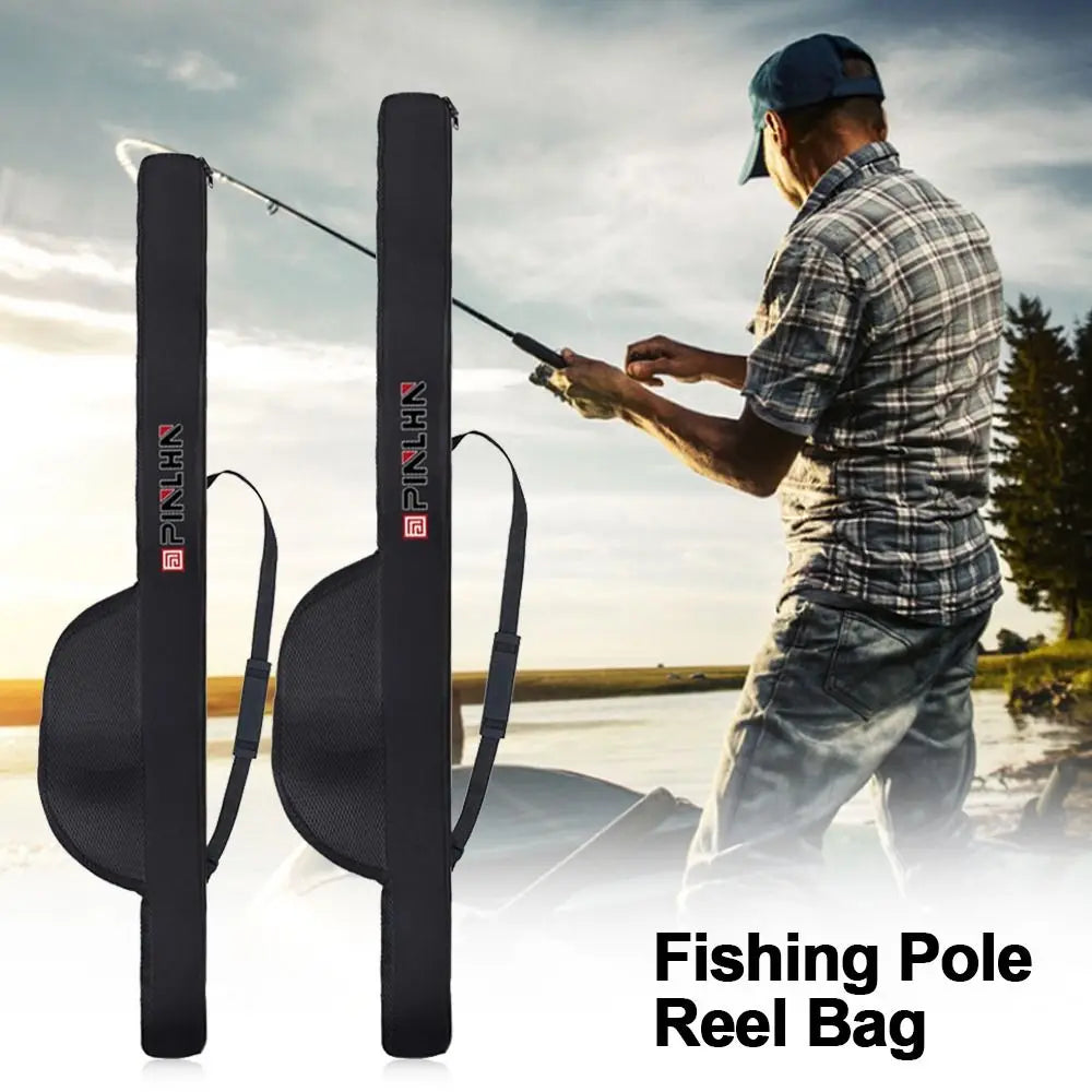 New Portable Fishing Rod Bag With Shoulder Strap 118/128cm Fishing Pole Reel Bag Folding Fishing Pole Case