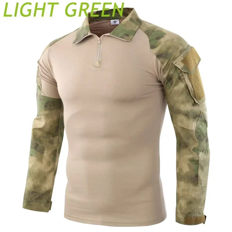 Combat Shirts Uniform Camouflage 4XL Cargo Sport Tops Airsoft Paintball Hunting Hiking Tactical Shirt Men Waterproof Tops