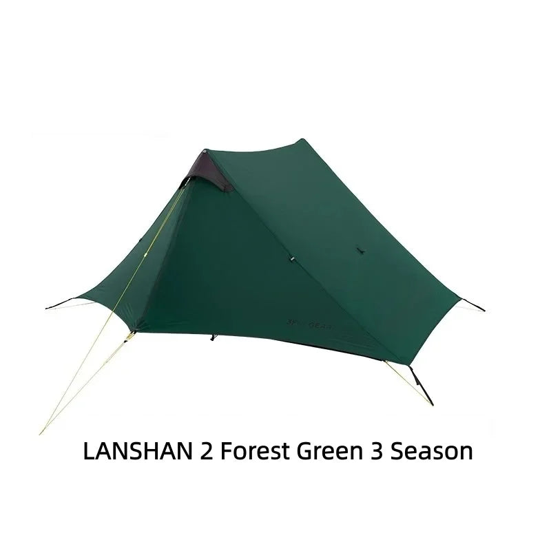 2021 FLAME'S CREED LanShan 2 Person Outdoor Ultralight Camping Tent 3 Season Professional 15D Silnylon Rodless Tent