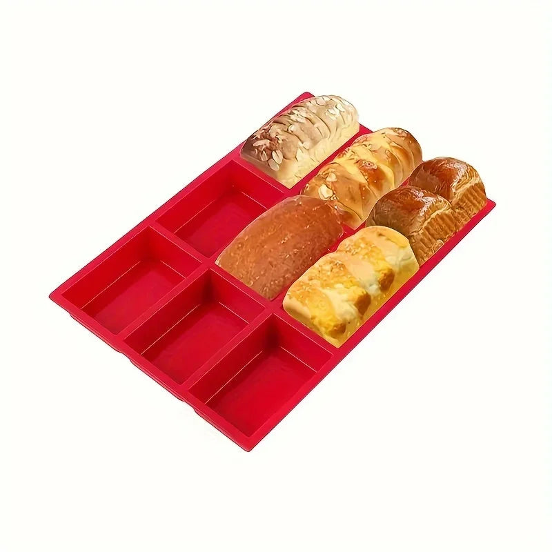 1pc 9-Cavity Silicone Mini Loaf Pan for Baking Cake, Bread, Meatloaf, Cornbread, Brownie, Muffin,and Soap  Easy to Clean
