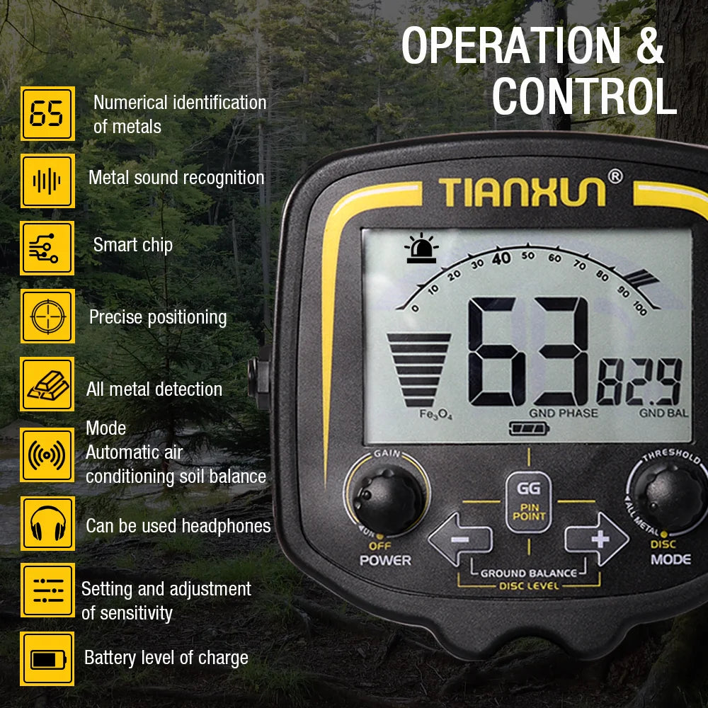 Treasure Hunter TX-850 L 11inch Coil Metal Detector Professional Underground Waterproof Gold Detector Pinpointer High Sensitive