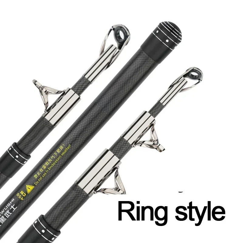 2.1-4.5M Carbon Fishing Rod 50kg above Superhard Long Distance Heavy Fish Throwing shot Rod Telescopic Sea Boat Fihsing Pole