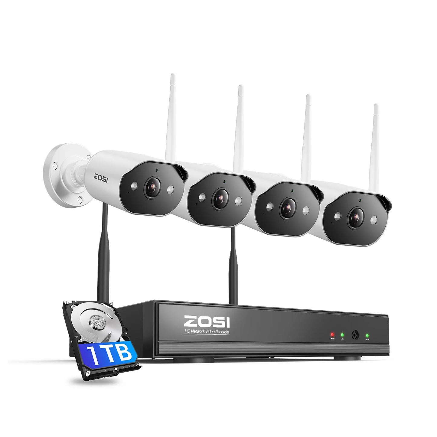 ZOSI 2K WiFi 6 Security Camera System 3MP Plug-in Wi-Fi Surveillance Cameras Indoor Outdoor 4K 8MP 8CH NVR for Home Security