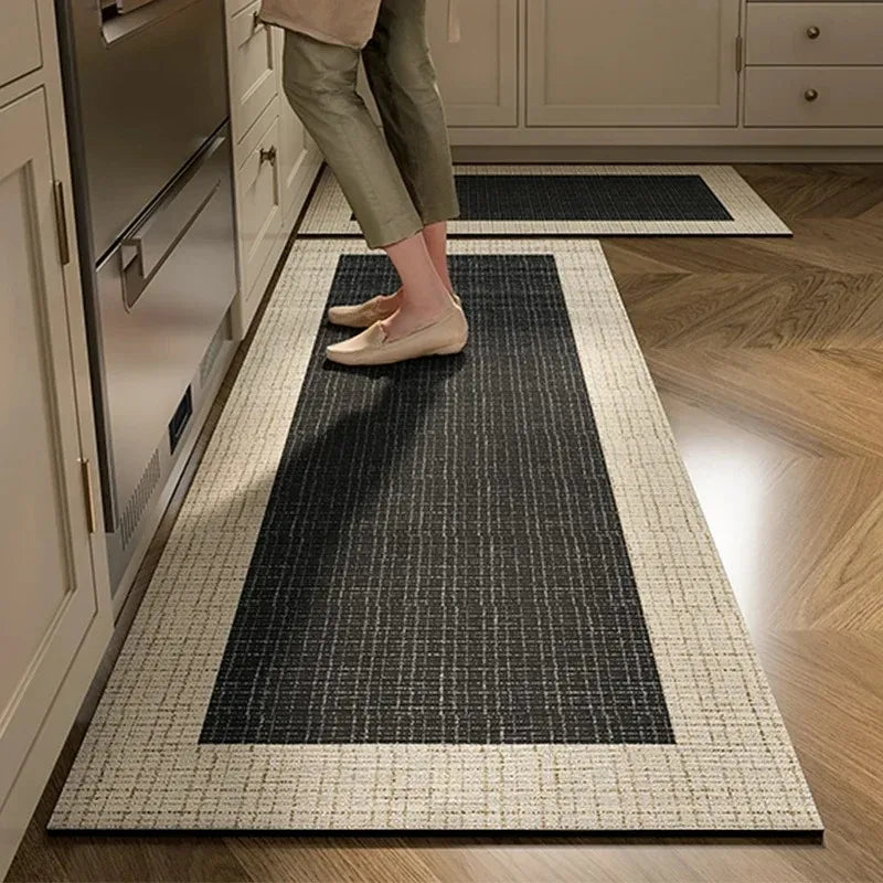 Pvc Kitchen Carpet Non-slip Oil-proof Rug Waterproof Leather Floor Mat Modern Long Strip Carpets Alfombra De Cocina 주방 미끄럼 방지 카펫